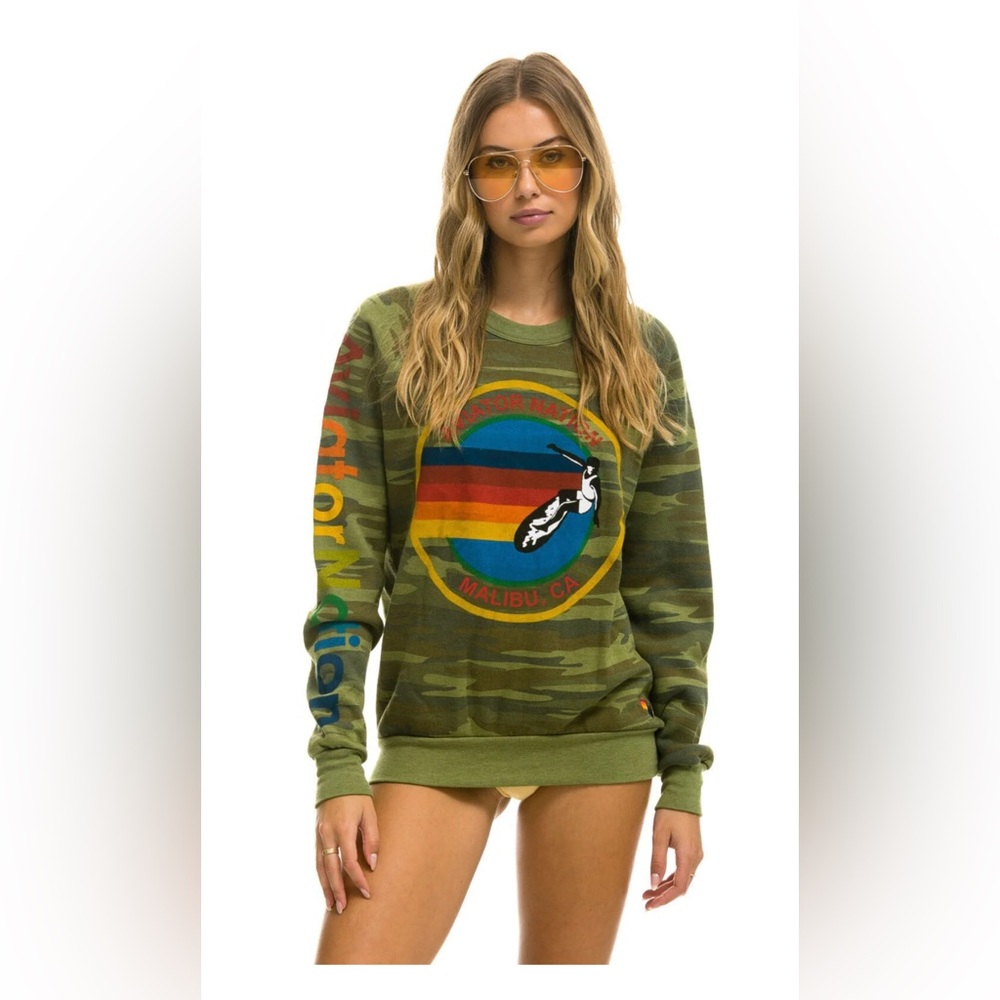 AVIATOR NATION MALIBU SWEATSHIRT - CAMO